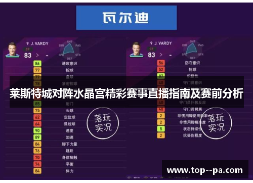 莱斯特城对阵水晶宫精彩赛事直播指南及赛前分析