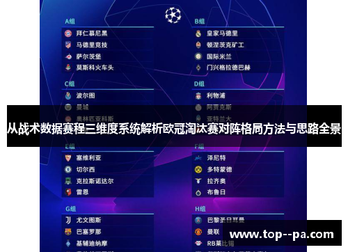 从战术数据赛程三维度系统解析欧冠淘汰赛对阵格局方法与思路全景 从战术数据赛程三维度系统解析欧冠淘汰赛对阵格局方法与思路全景