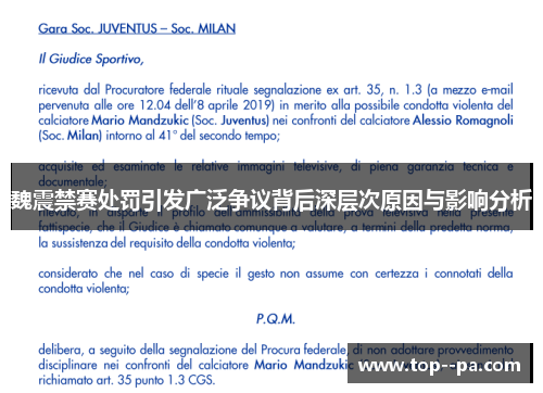 魏震禁赛处罚引发广泛争议背后深层次原因与影响分析 魏震禁赛处罚引发广泛争议背后深层次原因与影响分析