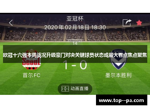 欧冠十六强本周战况升级豪门对决关键球员状态成最大看点焦点聚焦 欧冠十六强本周战况升级豪门对决关键球员状态成最大看点焦点聚焦
